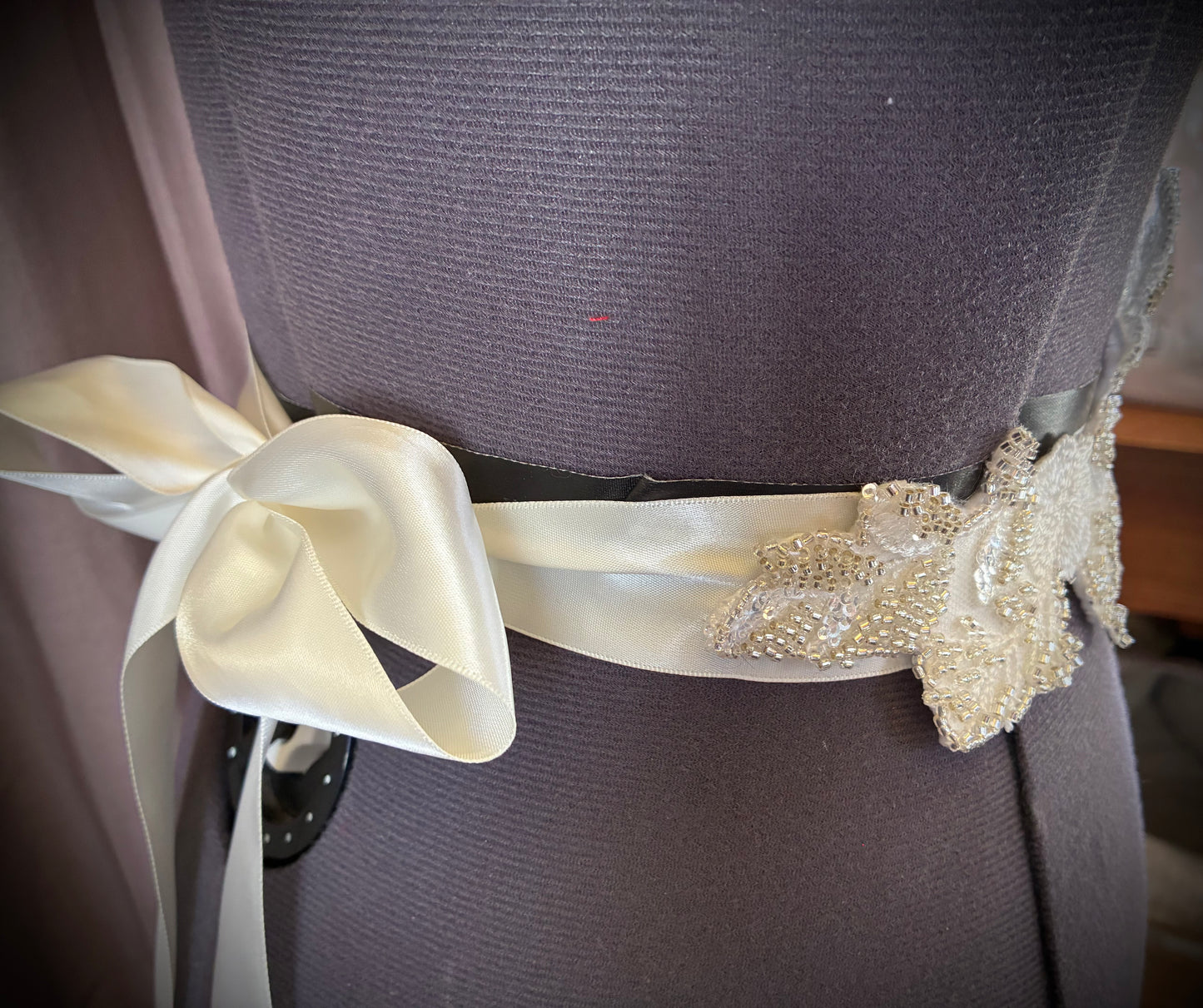 Bespoke hand beaded floral and turquoise bridal belt /sash western boho