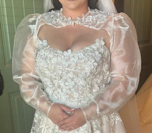 Custom bridal sleeves bolero - organza/tulle